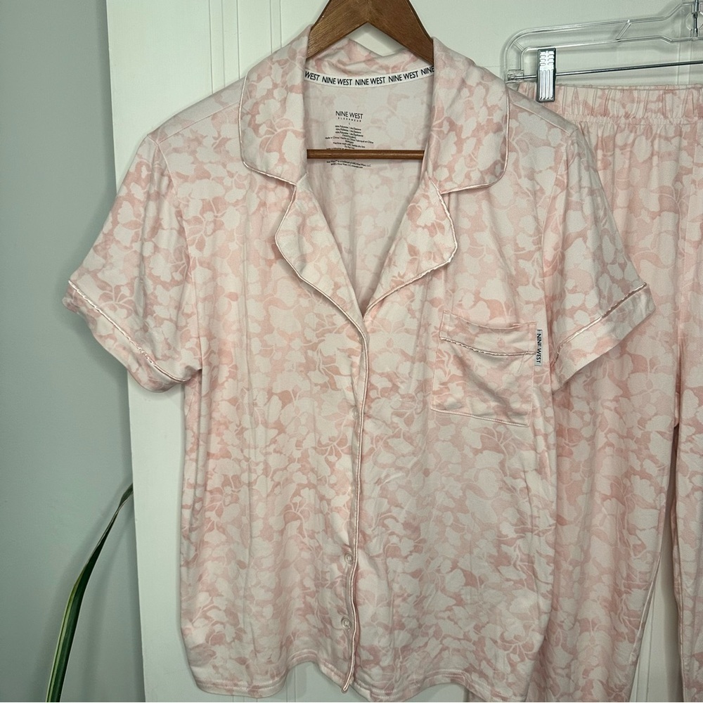 Nine West Cream Sleepwear Top and Pajama Pants Large - Picture 2 of 6